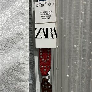 Zara Red Belt with Silver Details